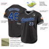 Custom Black Royal-Gray Authentic Throwback Baseball Jersey
