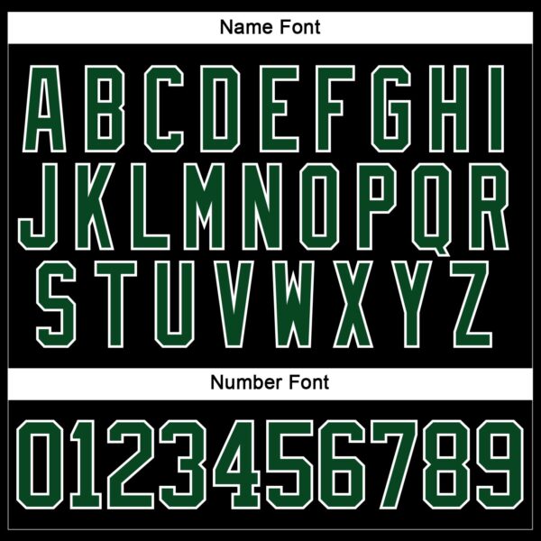 Custom Black Green-White Hockey Jersey