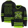Custom Black Neon Green Hockey Jersey