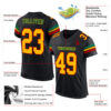 Custom Black Gold Red-Kelly Green Mesh Authentic Football Jersey