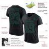 Custom Black Kelly Green Mesh Authentic Football Jersey