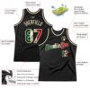 Custom Black Vintage Mexican Flag-Cream Authentic Throwback Basketball Jersey