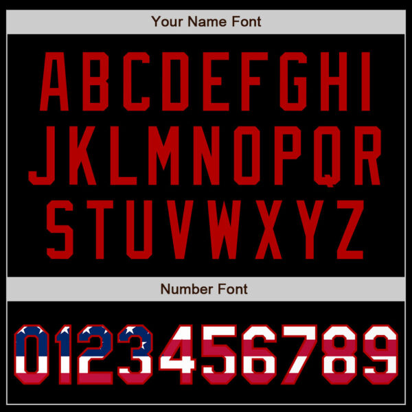 Custom Black USA Flag-Red Authentic Baseball Jersey