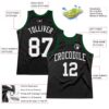 Custom Black White Authentic Throwback Basketball Jersey