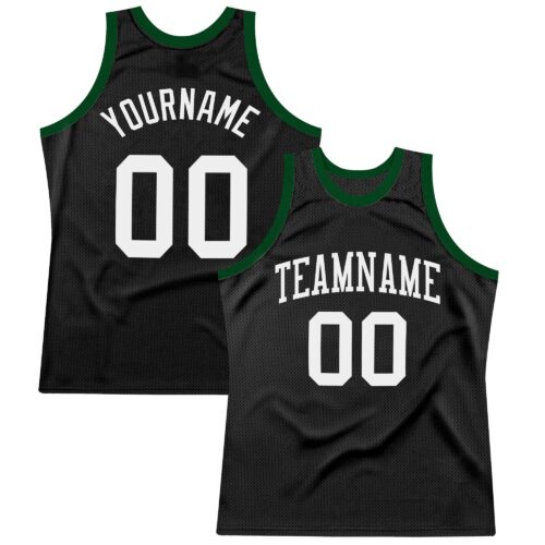 Custom Black White Authentic Throwback Basketball Jersey