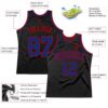 Custom Black Royal-Red Authentic Throwback Basketball Jersey