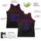 Custom Black Royal-Red Authentic Throwback Basketball Jersey