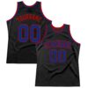 Custom Black Royal-Red Authentic Throwback Basketball Jersey