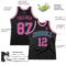 Custom Black Pink Aqua-White Authentic Throwback Basketball Jersey