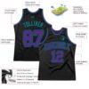Custom Black Purple-Teal Authentic Throwback Basketball Jersey