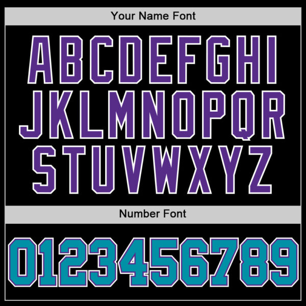 Custom Black Teal Purple-White Authentic Throwback Basketball Jersey