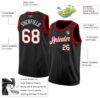 Custom Black White-Red Authentic Basketball Jersey