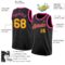 Custom Black Yellow-Pink Authentic Basketball Jersey