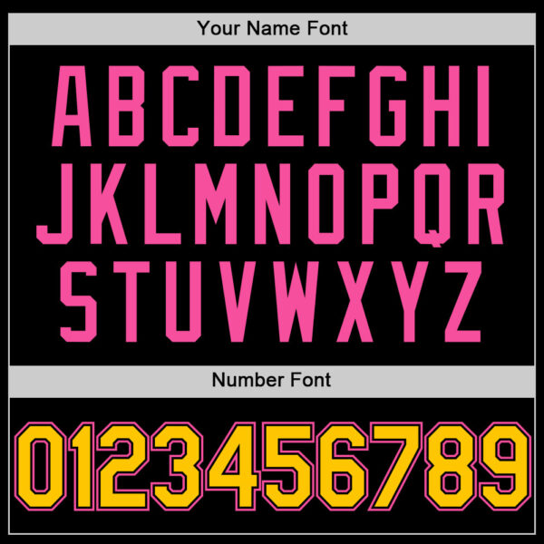 Custom Black Yellow-Pink Authentic Basketball Jersey