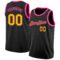 Custom Black Yellow-Pink Authentic Basketball Jersey