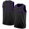 Custom Black Purple Authentic Basketball Jersey
