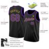 Custom Black Purple-Old Gold Authentic Basketball Jersey
