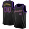 Custom Black Purple-Old Gold Authentic Basketball Jersey