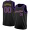 Custom Black Purple-Old Gold Authentic Basketball Jersey