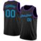 Custom Black Teal-Purple Authentic Basketball Jersey