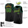 Custom Black Kelly Green-Gold Authentic Basketball Jersey