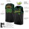 Custom Black Kelly Green-Gold Authentic Basketball Jersey