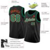 Custom Black Kelly Green White-Orange Authentic Basketball Jersey