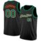 Custom Black Kelly Green White-Orange Authentic Basketball Jersey