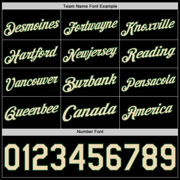 Custom Black Cream-Green Authentic Basketball Jersey