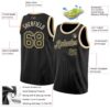 Custom Black Olive-Cream Authentic Basketball Jersey