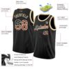 Custom Black Vintage USA Flag-Cream Authentic Basketball Jersey