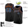 Custom Black Blue-Orange Authentic Basketball Jersey