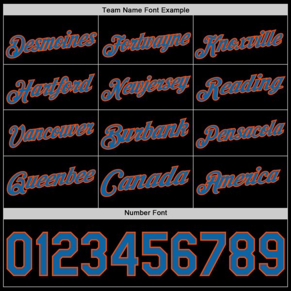 Custom Black Blue-Orange Authentic Basketball Jersey