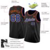 Custom Black Royal White-Orange Authentic Basketball Jersey