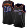 Custom Black Royal White-Orange Authentic Basketball Jersey