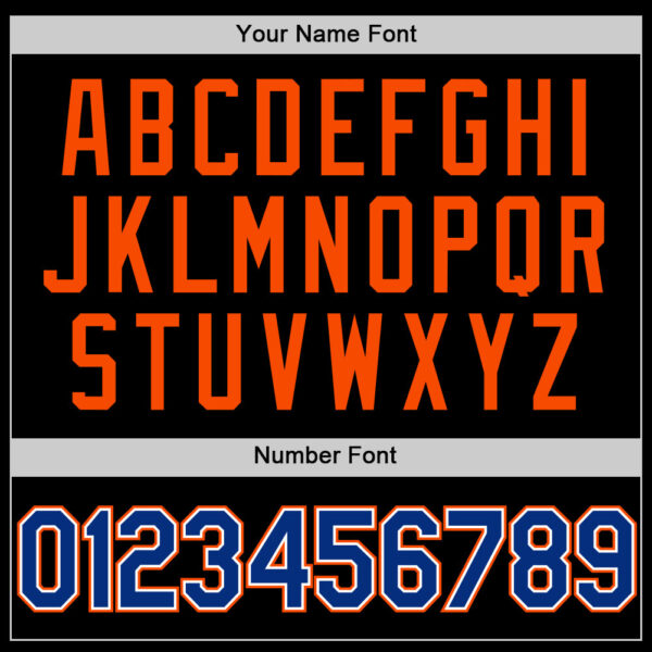 Custom Black Royal White-Orange Authentic Basketball Jersey