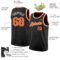 Custom Black Orange-White Authentic Basketball Jersey