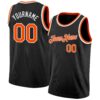 Custom Black Orange-White Authentic Basketball Jersey