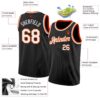 Custom Black White-Orange Authentic Basketball Jersey