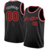 Custom Black Red-Gray Authentic Basketball Jersey