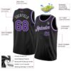 Custom Black Purple-Gray Authentic Basketball Jersey