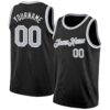 Custom Black Gray-White Authentic Basketball Jersey