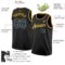 Custom Black Royal-Gold Authentic Basketball Jersey