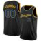 Custom Black Royal-Gold Authentic Basketball Jersey