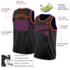 Custom Black Purple-Orange Authentic Basketball Jersey