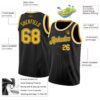 Custom Black Gold-White Authentic Basketball Jersey