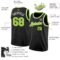 Custom Black Neon Green-White Authentic Basketball Jersey