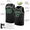 Custom Black Green-White Authentic Basketball Jersey