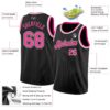 Custom Black Pink-White Authentic Basketball Jersey