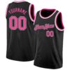 Custom Black Pink-White Authentic Basketball Jersey